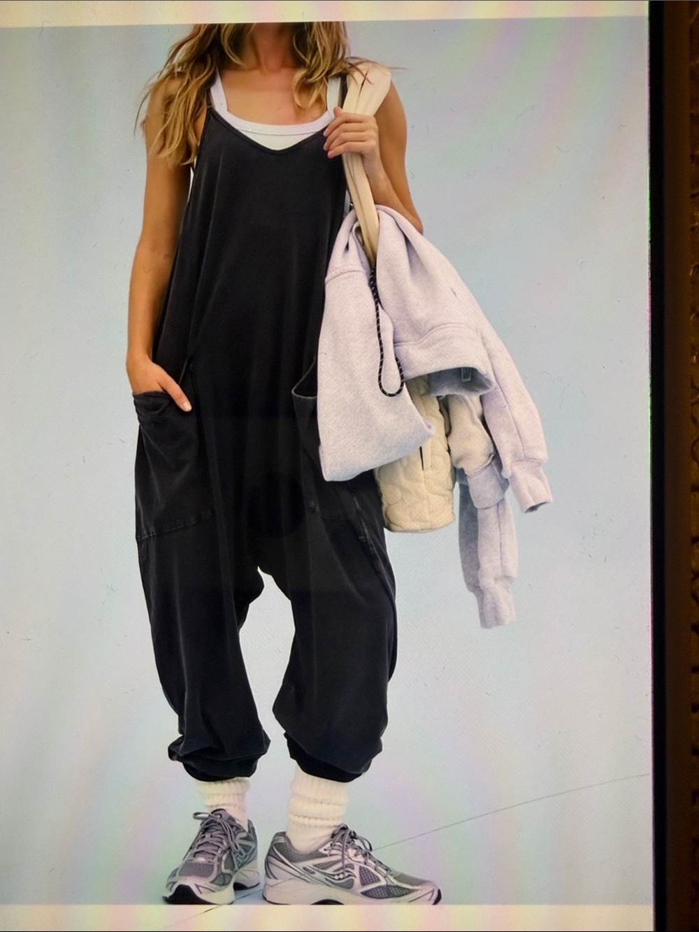 Free People Women’s Dark Gray hotshot onesie